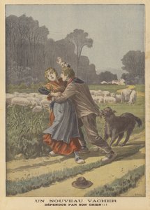 Een herderin gered van een aanvaller door haar hond